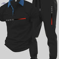 Trendy Paris Multi-Print Men’s Polo Set - Casual & Stylish Wear   OAXG 