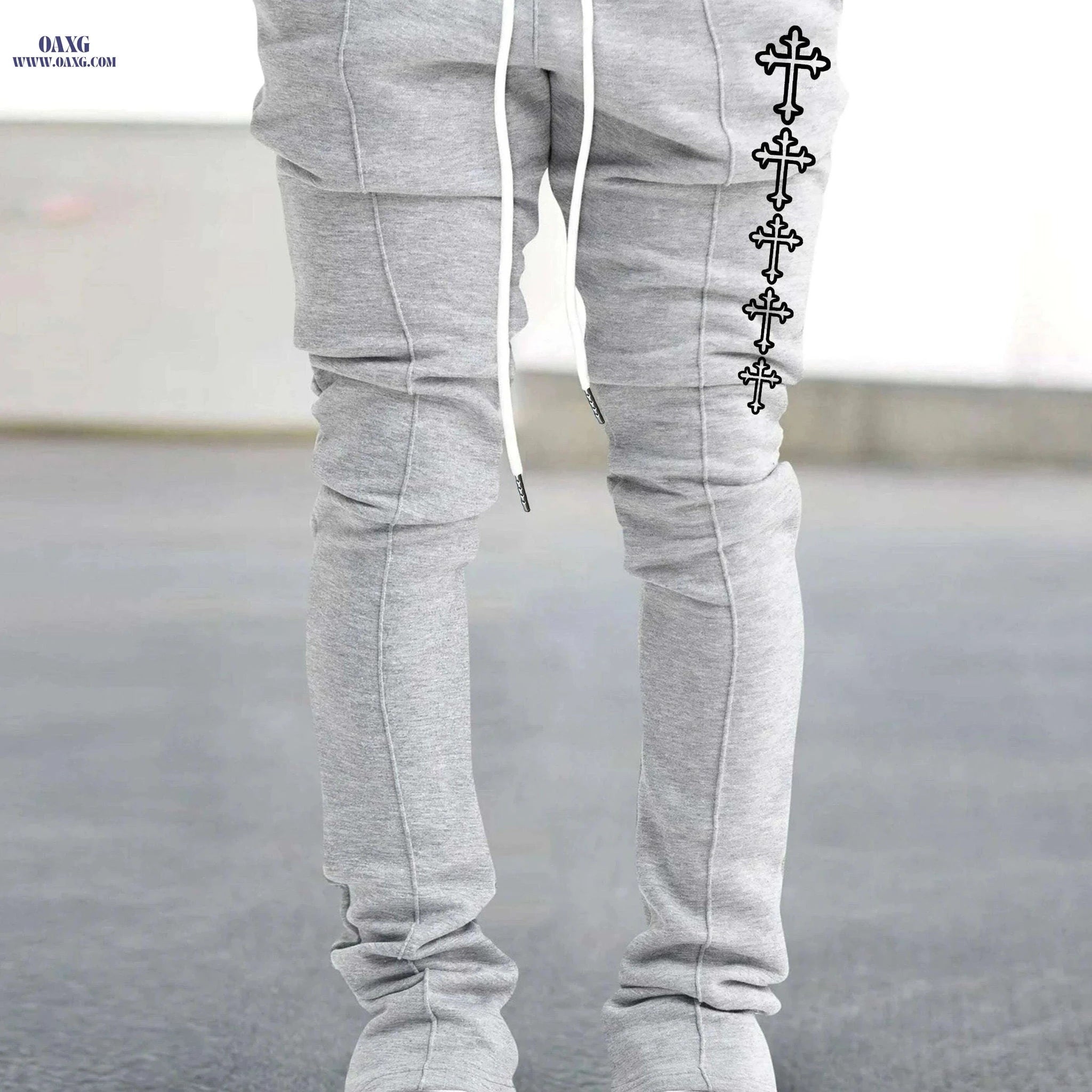 Trendy Red Casual Pants for Men - Lightweight, Breathable Streetwear   OAXG 