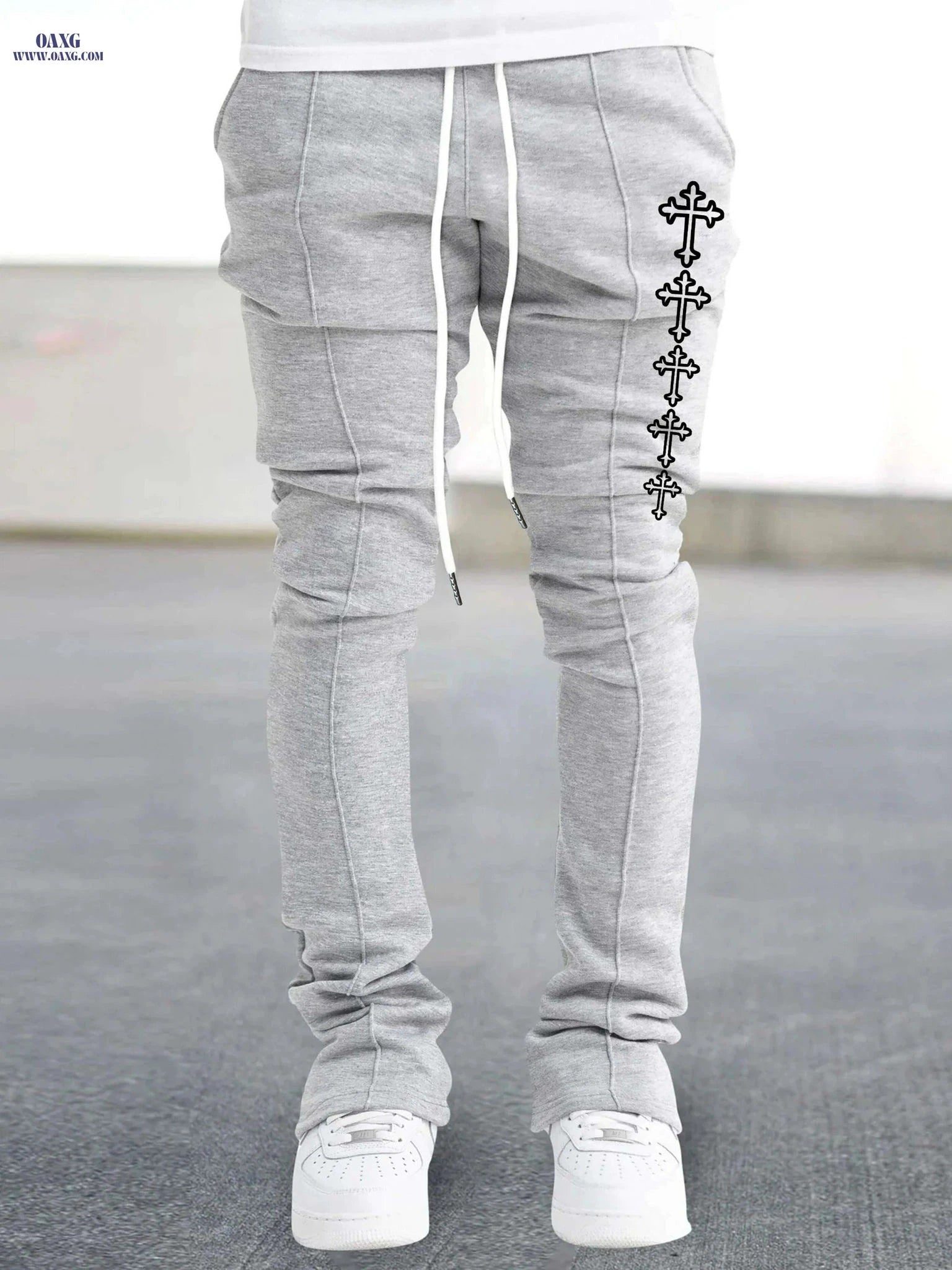 Trendy Red Casual Pants for Men - Lightweight, Breathable Streetwear   OAXG Black / S