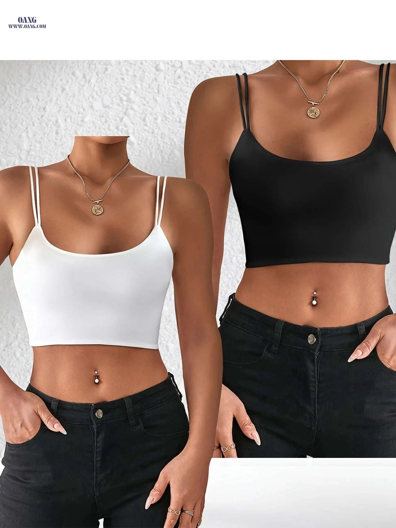 Trendy Thin Strap Tank Top - Versatile Solid Color Women's Vest   OAXG 