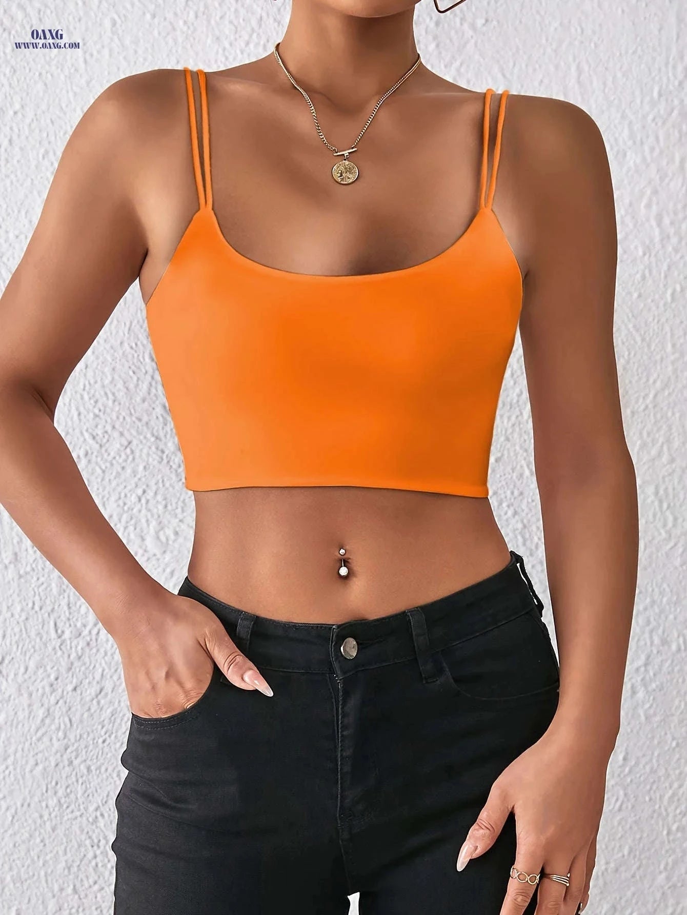 Trendy Thin Strap Tank Top - Versatile Solid Color Women's Vest   OAXG White / XS