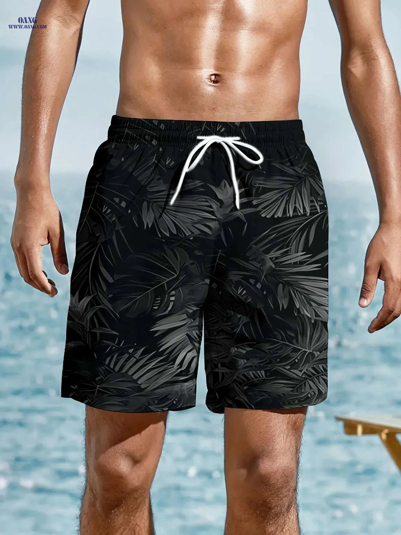 Trendy Tropical Floral Board Shorts for Men - Summer Beach Style   OAXG 