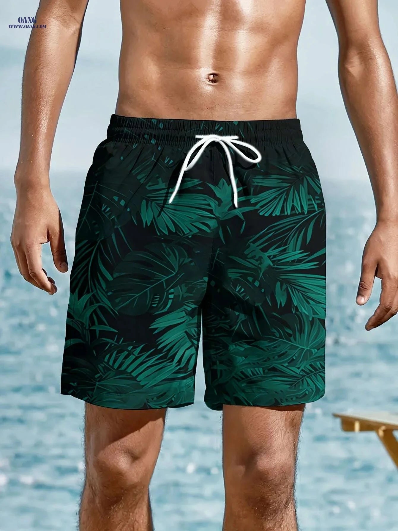 Trendy Tropical Floral Board Shorts for Men - Summer Beach Style   OAXG 