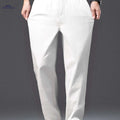 Trendy White Boyfriend Jeans for Men - Korean Style, Stretch Fabric   OAXG White / FR S