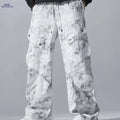 Trendy Wide Leg Work Pants - Loose Fit Digital Print Casual Style   OAXG 