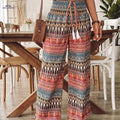 Tribal Ethnic Print Tie-Up Pants - Comfortable Loose Trousers   OAXG 【Multicolor】 / S