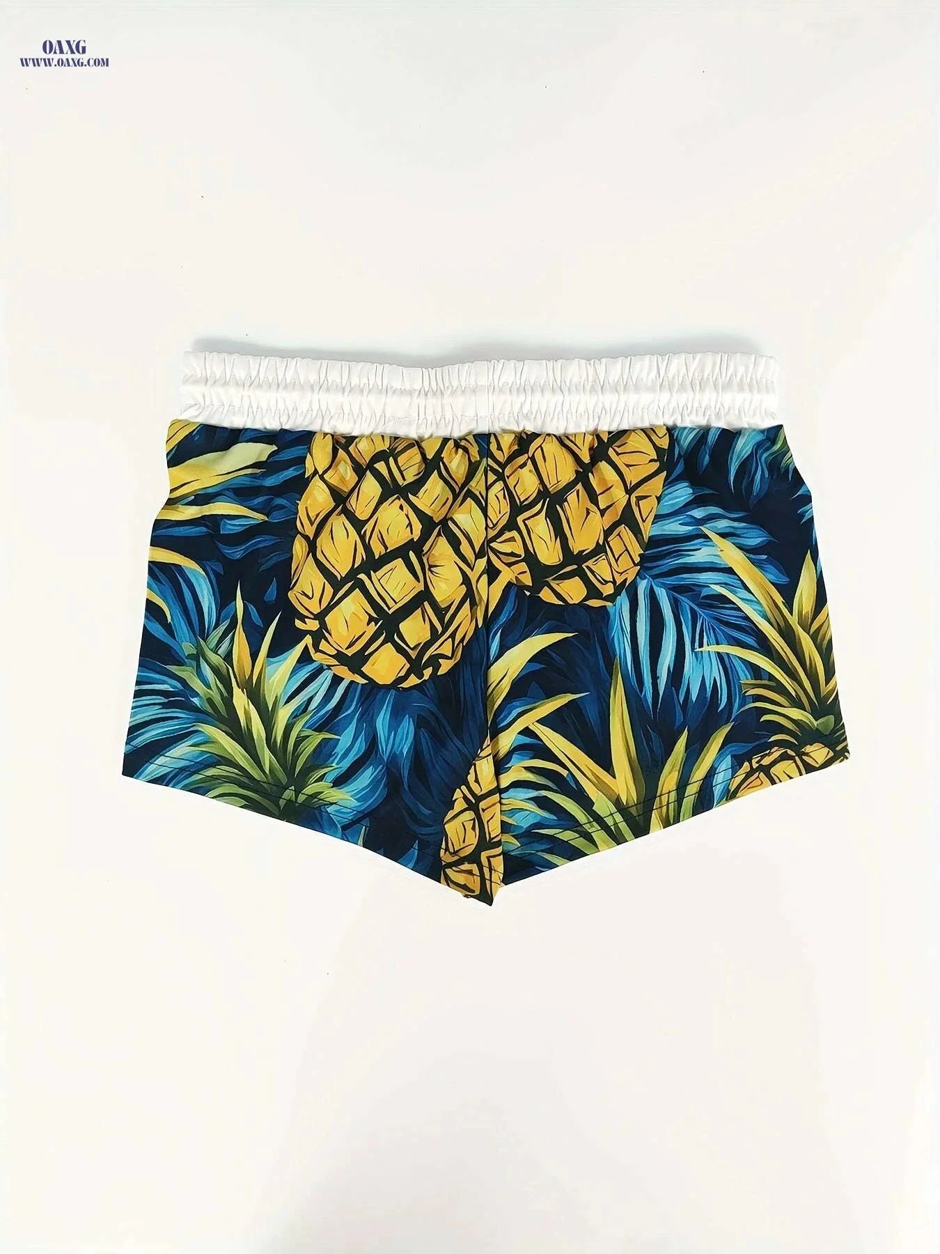 Tropical Print Men's Swim Trunks - Casual Style for Beach & Pool   OAXG Royal Blue / M
