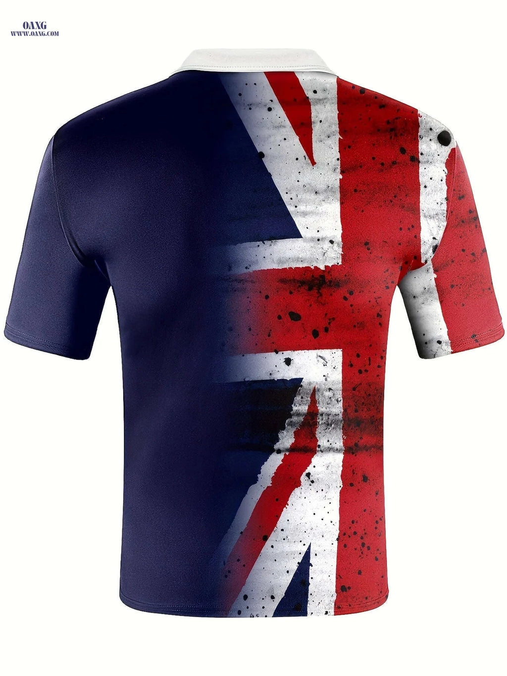 Union Jack Graphic Zipper Shirt - Casual Short Sleeve for Men   OAXG Mixed Color / FR M