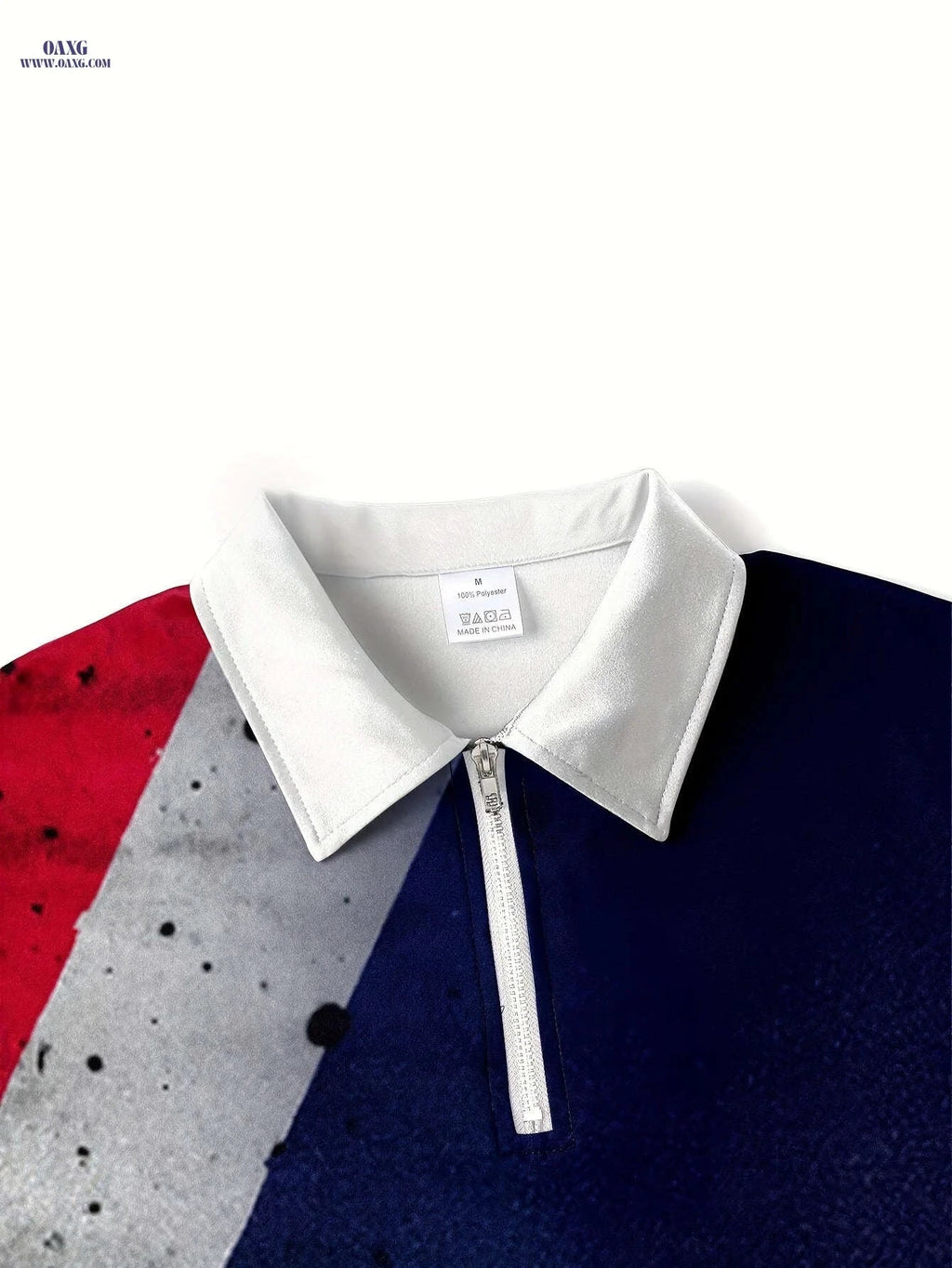 Union Jack Graphic Zipper Shirt - Casual Short Sleeve for Men   OAXG Mixed Color / FR M