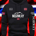 Unisex Autumn/Winter Sports Sweatshirt - Norwegian Flag Print Hoodie   OAXG 
