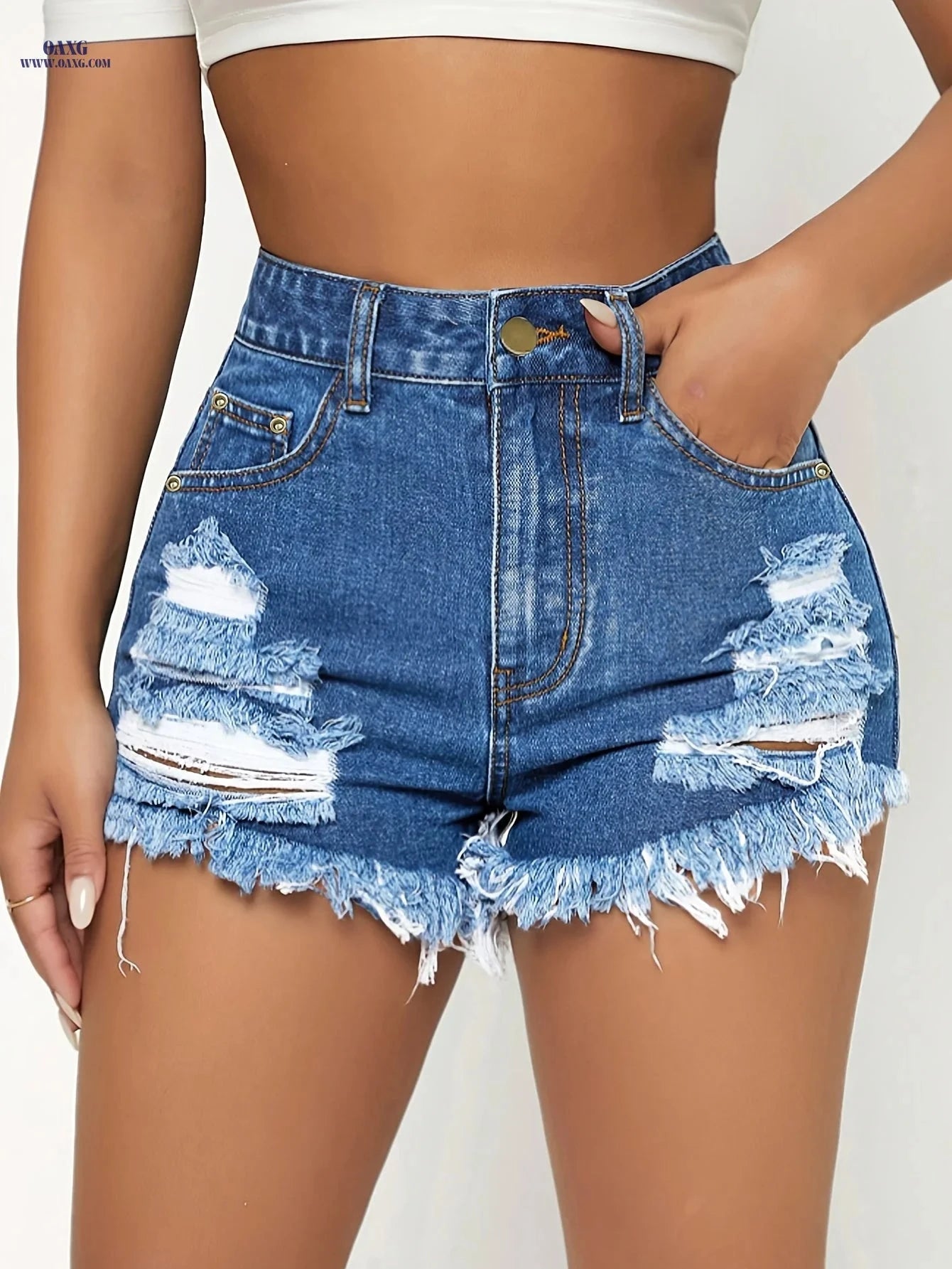 Versatile Denim Shorts - Casual High Waist Boot Cut Hot Pants   OAXG 