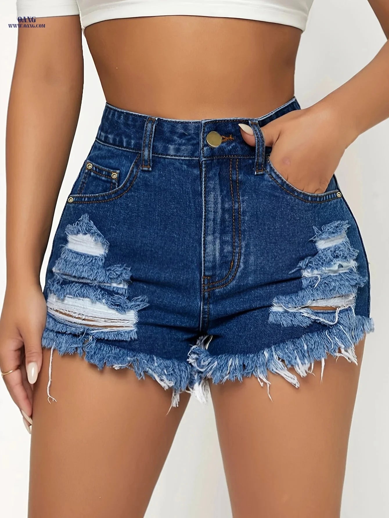 Versatile Denim Shorts - Casual High Waist Boot Cut Hot Pants   OAXG 