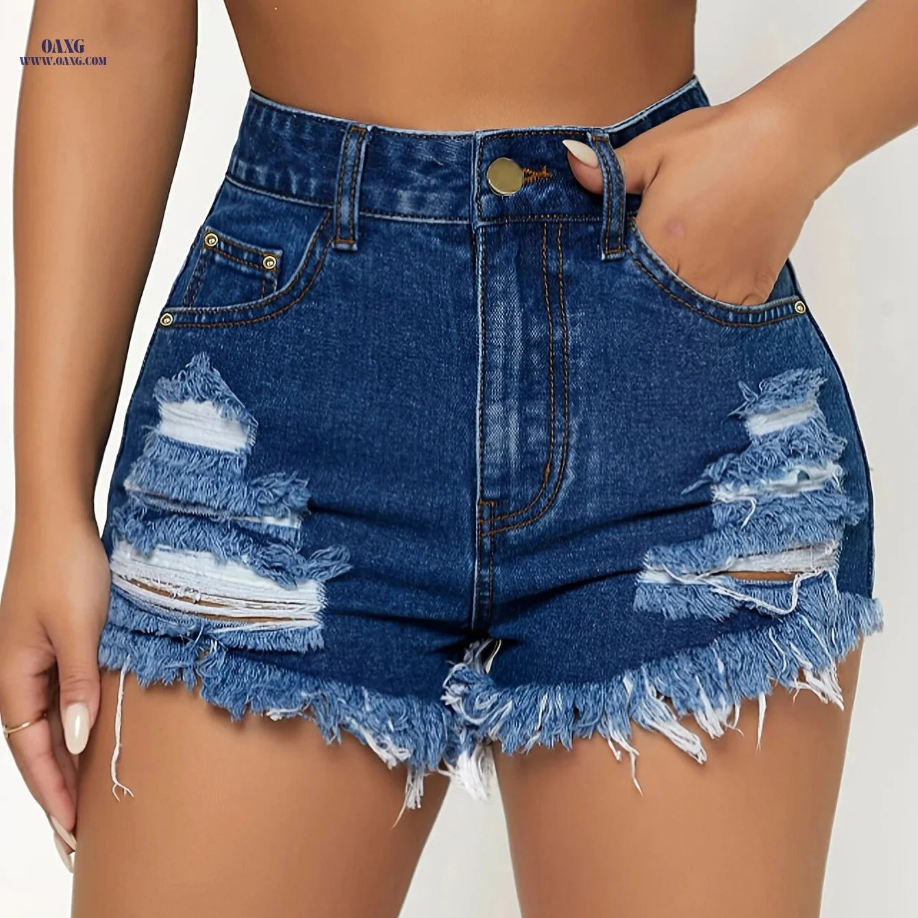 Versatile Denim Shorts - Casual High Waist Boot Cut Hot Pants   OAXG 