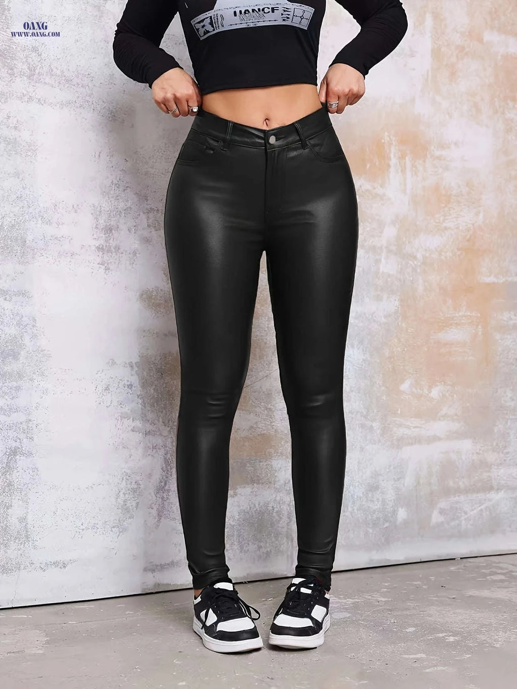 Versatile High-Stretch Slim-Fit Skinny Pants - All-Season Denim   OAXG Deep Red / XS