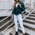 Veste Bomber Oversize Femme - Streetwear Légère avec Poches et Zip   OAXG 