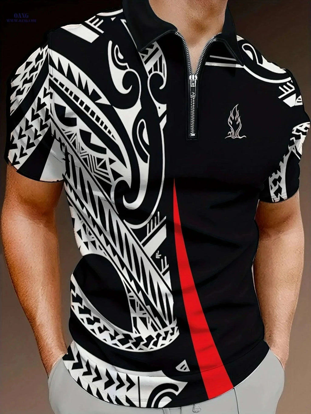 Vibrant Abstract Graphic Shirts for Men - Short Sleeve Casual Tops   OAXG Ivory White / M