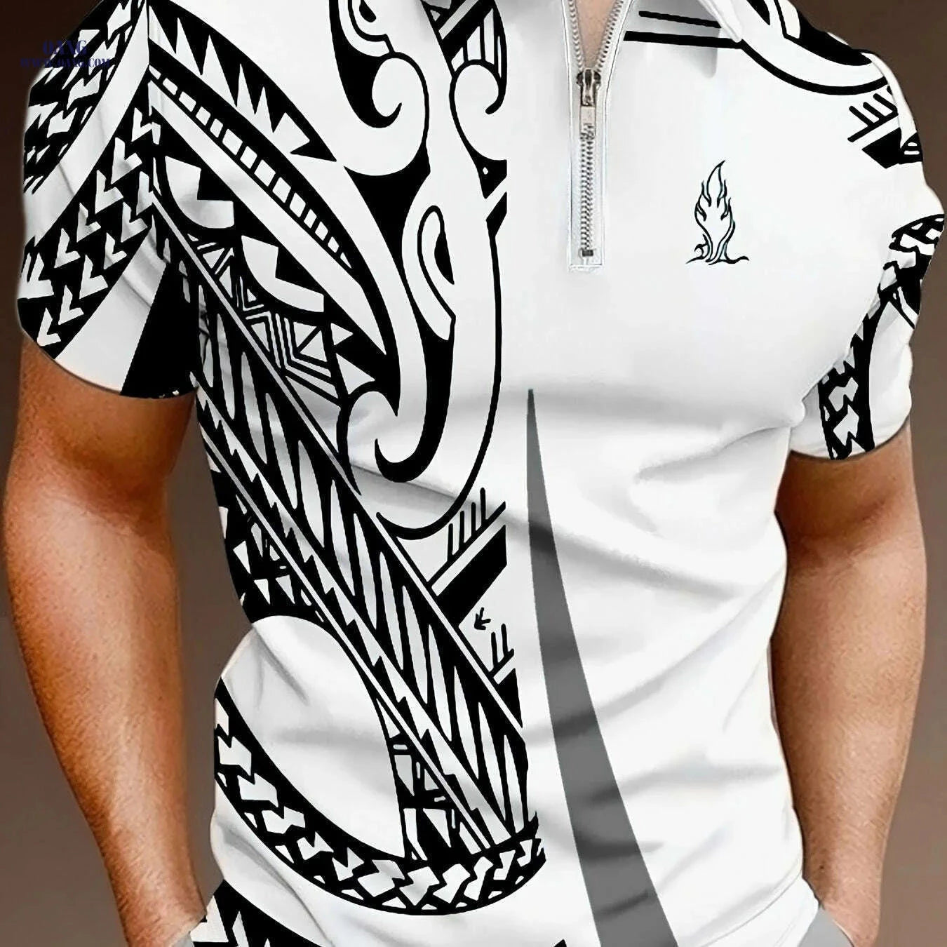 Vibrant Abstract Graphic Shirts for Men - Short Sleeve Casual Tops   OAXG Ivory White / M