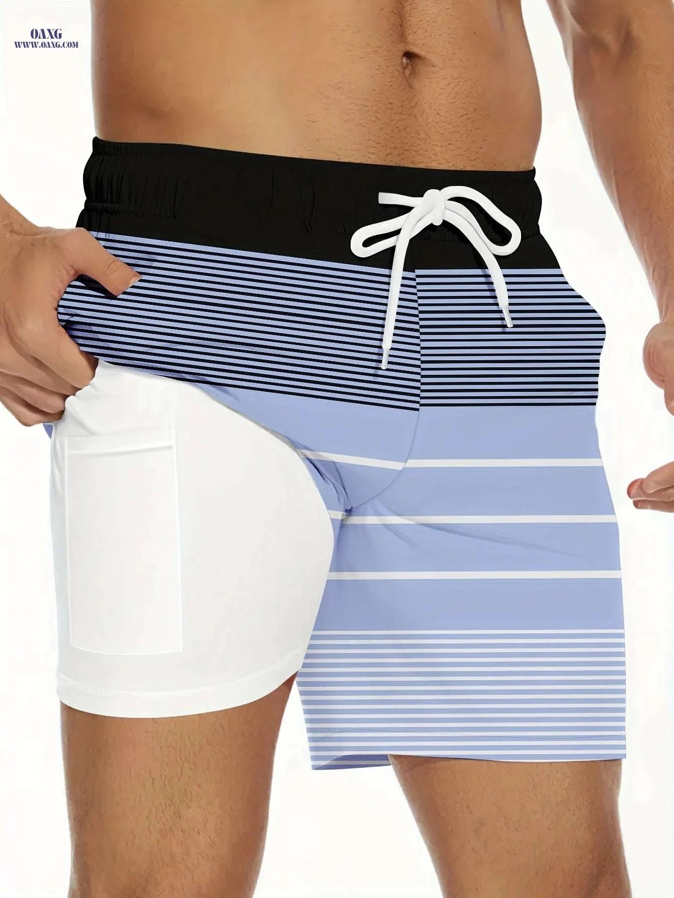 Vibrant Beach Shorts - Lightweight Polyester, Casual Double-Layer Design   OAXG Mixed Color / S