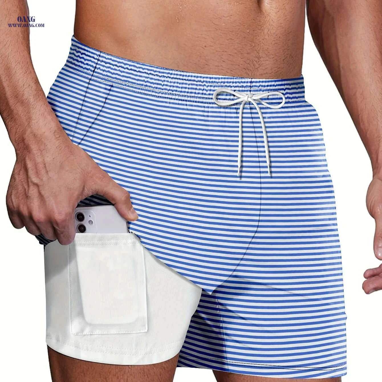 Vibrant Beach Shorts - Lightweight Polyester, Casual Double-Layer Design   OAXG Mixed Color / S