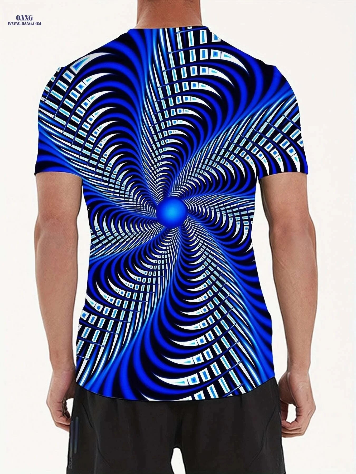 Vibrant Blue 3D Print T-Shirt - Comfortable Short-Sleeve for Summer   OAXG 