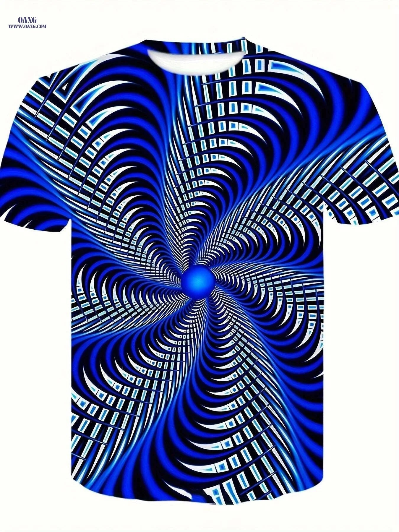 Vibrant Blue 3D Print T-Shirt - Comfortable Short-Sleeve for Summer   OAXG Blue / S