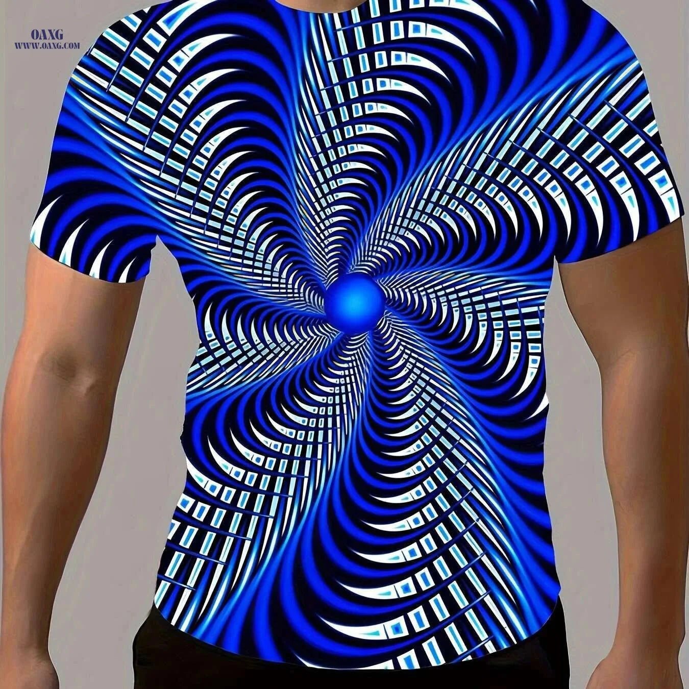 Vibrant Blue 3D Print T-Shirt - Comfortable Short-Sleeve for Summer   OAXG Blue / S
