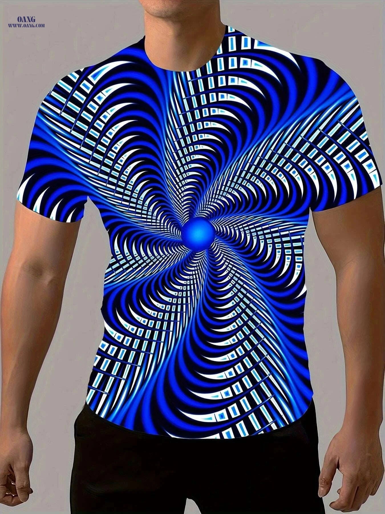 Vibrant Blue 3D Print T-Shirt - Comfortable Short-Sleeve for Summer   OAXG Blue / S