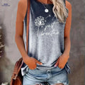 Vibrant Dandelion Print Tank Top - Soft, Breathable, Casual Style   OAXG grey / S