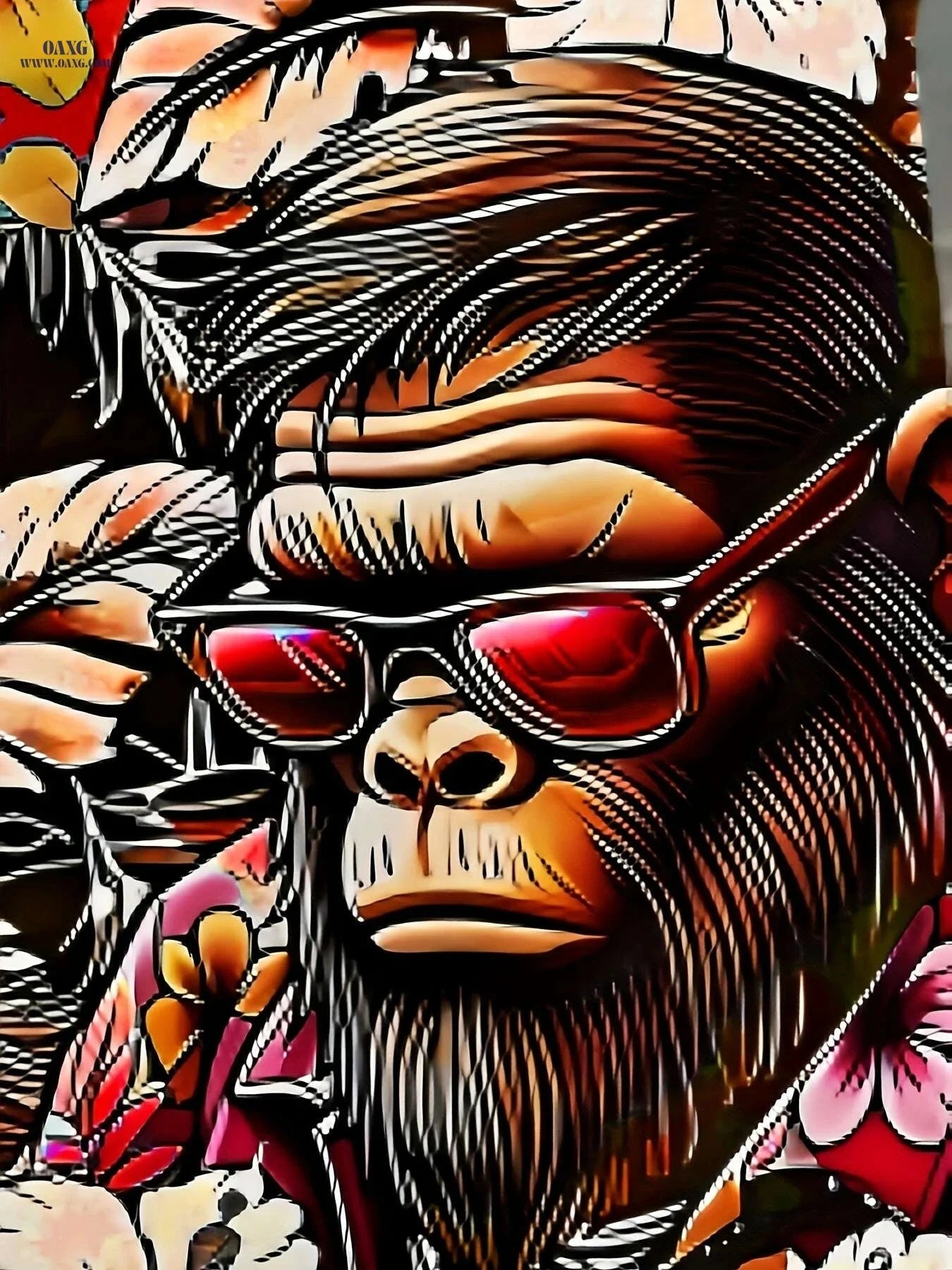 Vibrant Men's Beach Shorts - Quick-Dry, Tropical Gorilla Print   OAXG 