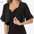 Vibrant Semi-Sheer Crop Blouse - Elegant Layered Flare Sleeve for Summer   OAXG 