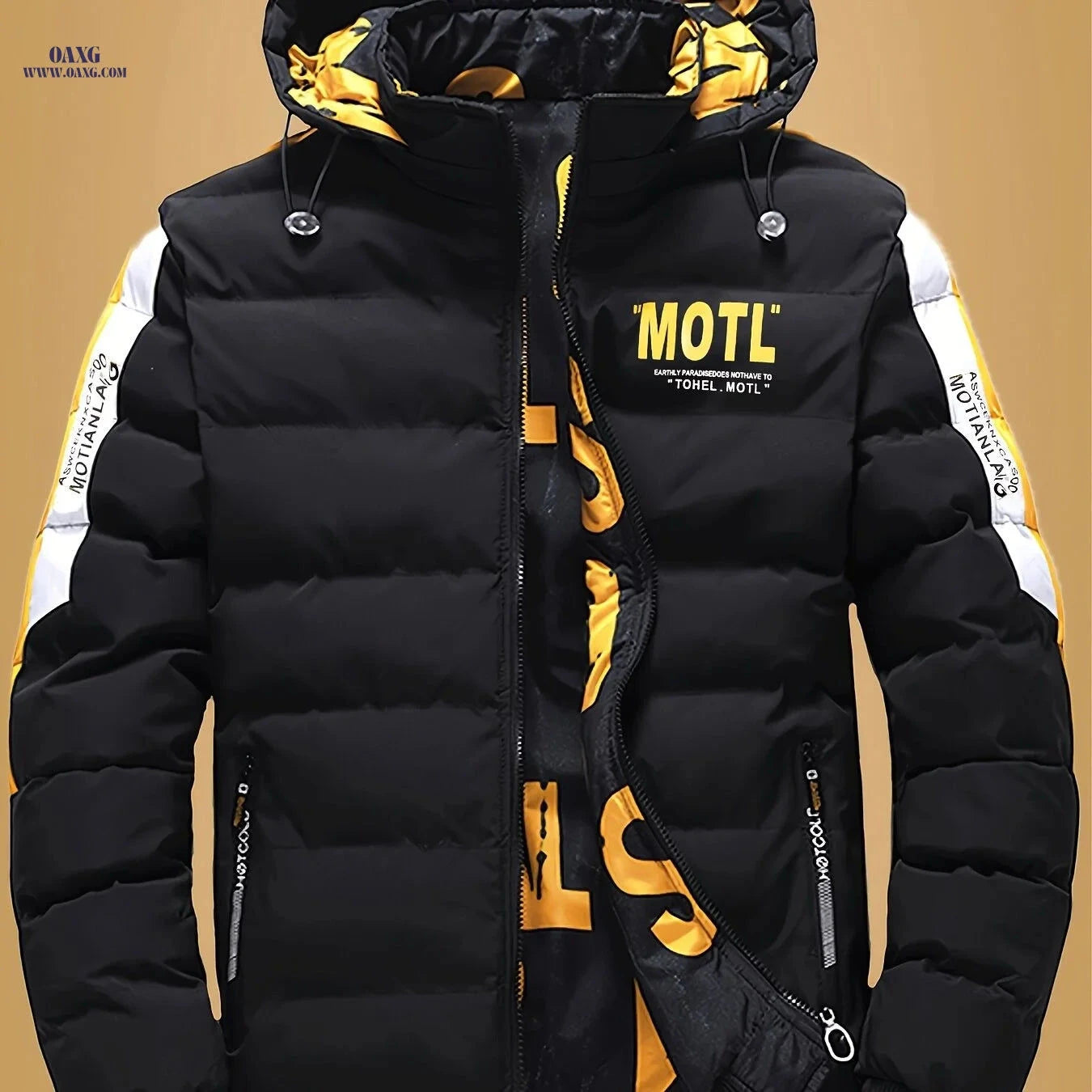 Villa Water Men's Winter Coat - Double-Sided, Removable Hood Jacket   OAXG Yellow / FR XS