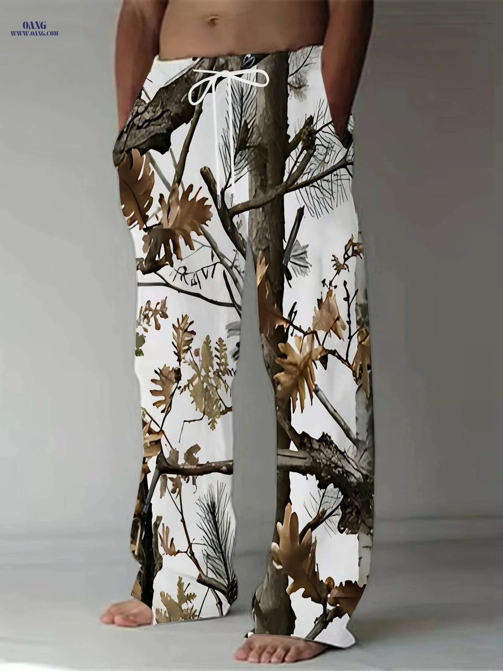 Vintage 3D Print Casual Pants - Plus Size, Drawstring, Loose Fit   OAXG 