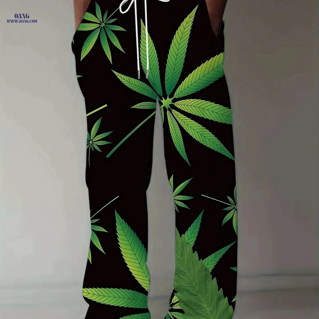 Vintage American Style Loose Fit Casual Pants for Men - All Over Print   OAXG Green / M