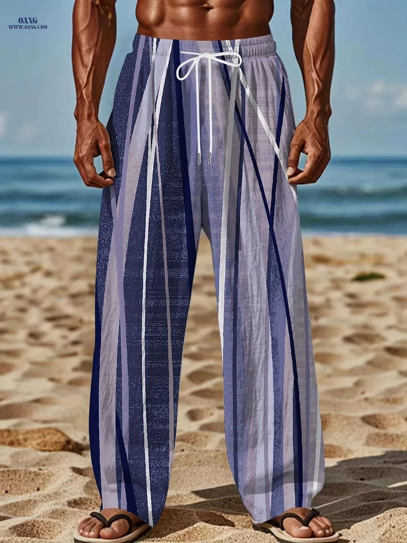 Vintage-Inspired Loose-Fit Pants - Lightweight Summer Trousers for All   OAXG Style3 / M
