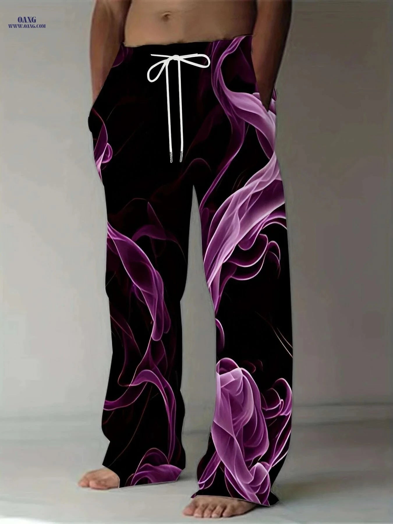 Vintage-Inspired Loose-Fit Straight-Leg Pants - Floral Print & Comfortable   OAXG 