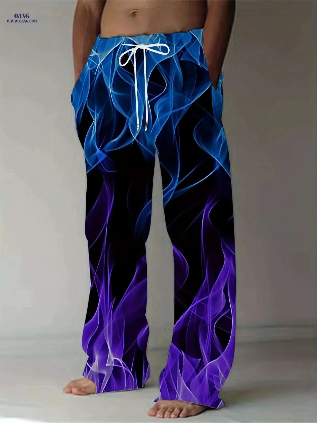 Vintage-Inspired Loose-Fit Straight-Leg Pants - Floral Print & Comfortable   OAXG 