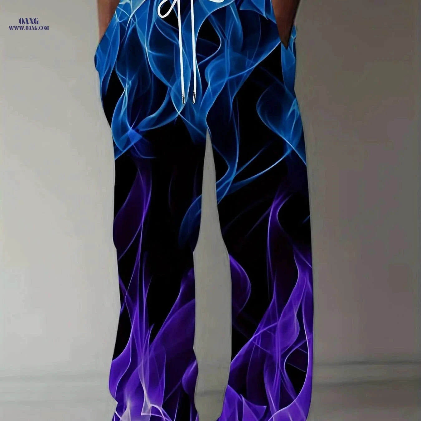 Vintage-Inspired Loose-Fit Straight-Leg Pants - Floral Print & Comfortable   OAXG Violet Blue / M