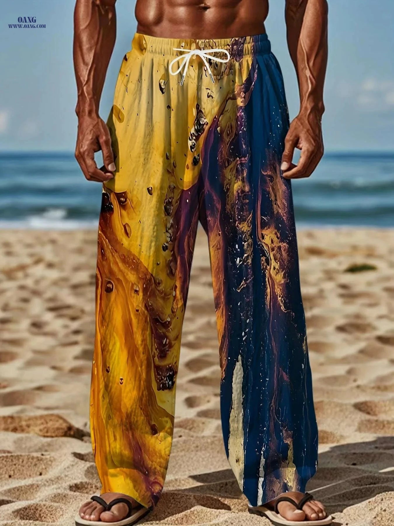 Vintage Loose Straight-Leg Men's Casual Pants - Spring & Summer Style   OAXG Mixed Color / M