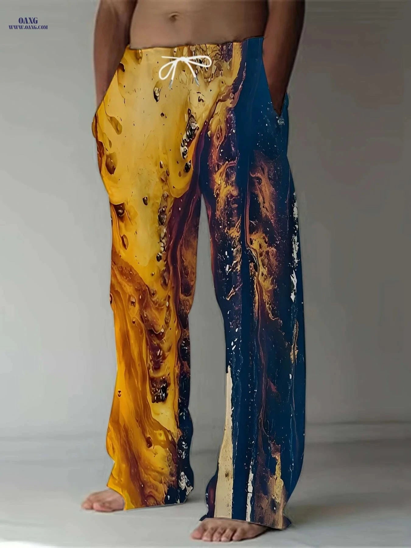 Vintage Loose Straight-Leg Men's Casual Pants - Spring & Summer Style   OAXG Mixed Color / M
