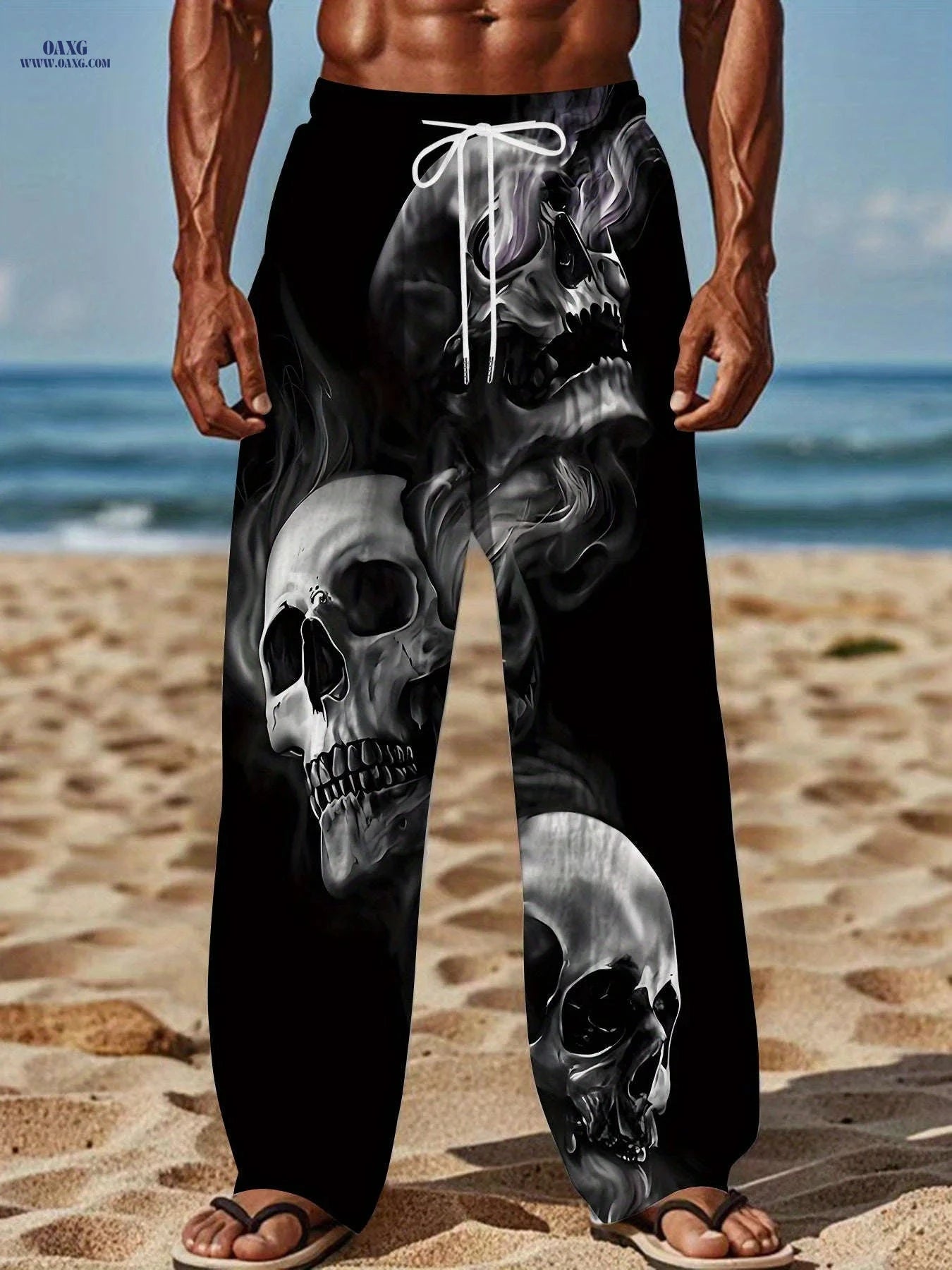 Vintage Loose Straight-Leg Men's Pants - Casual Autumn/Winter Style   OAXG Mixed Color / FR M