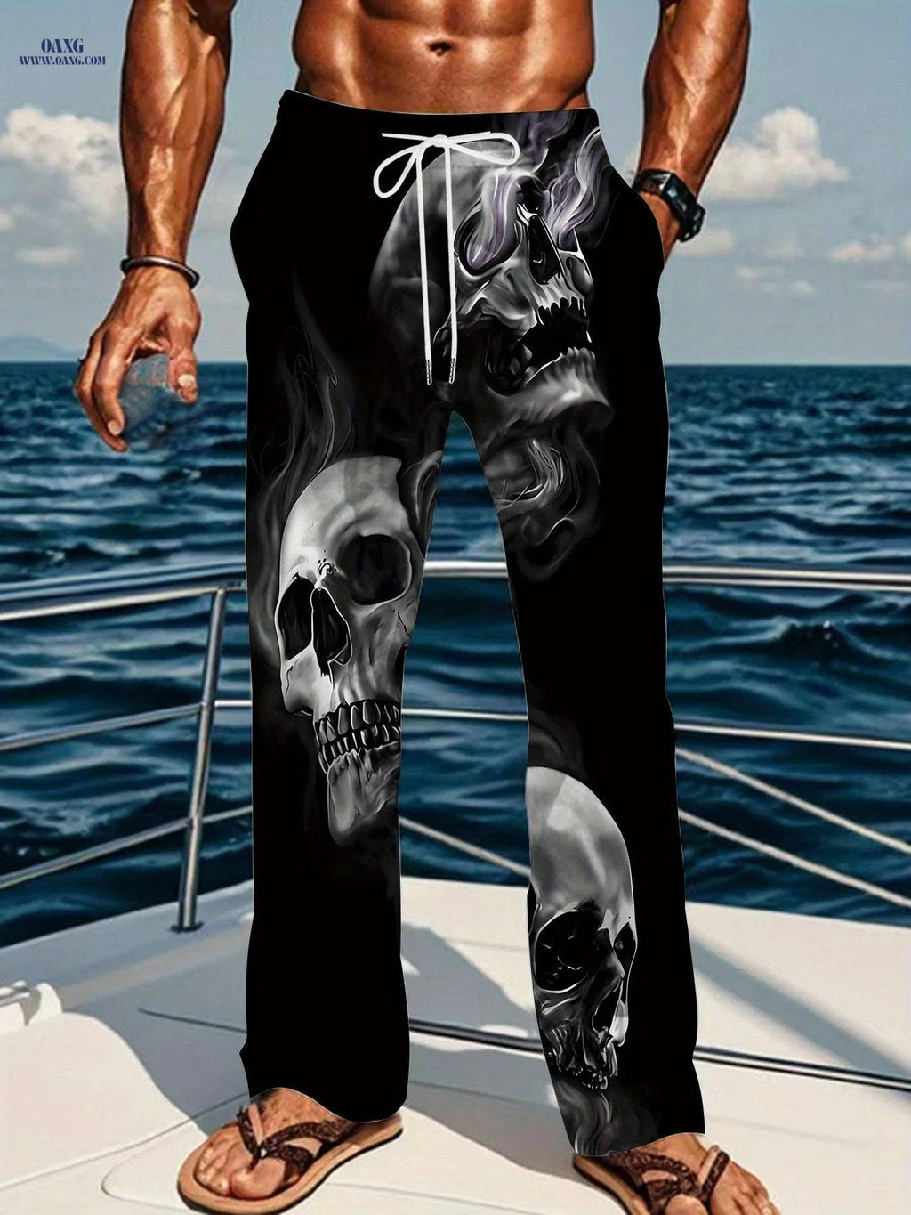 Vintage Loose Straight-Leg Men's Pants - Casual Autumn/Winter Style   OAXG Mixed Color / FR M