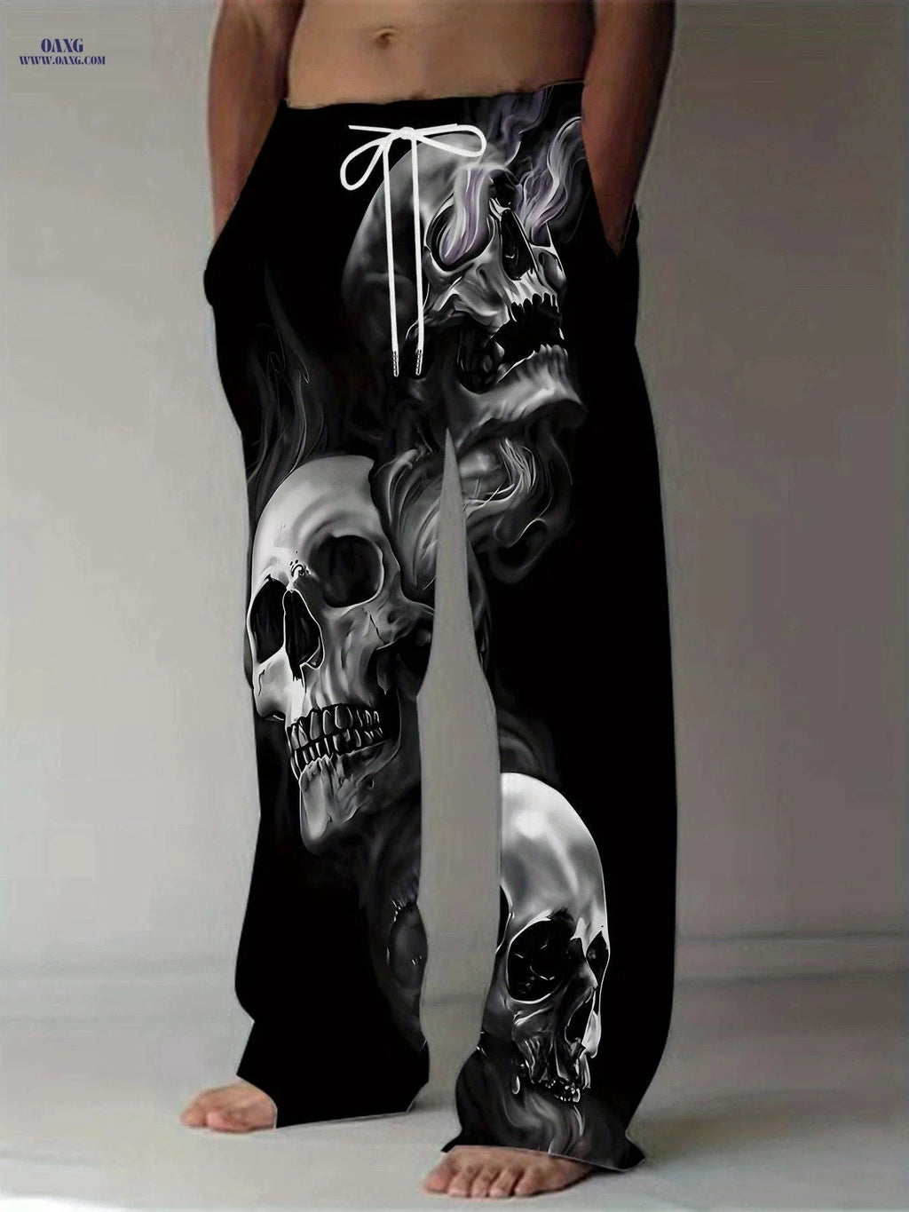 Vintage Loose Straight-Leg Men's Pants - Casual Autumn/Winter Style   OAXG Mixed Color / FR M