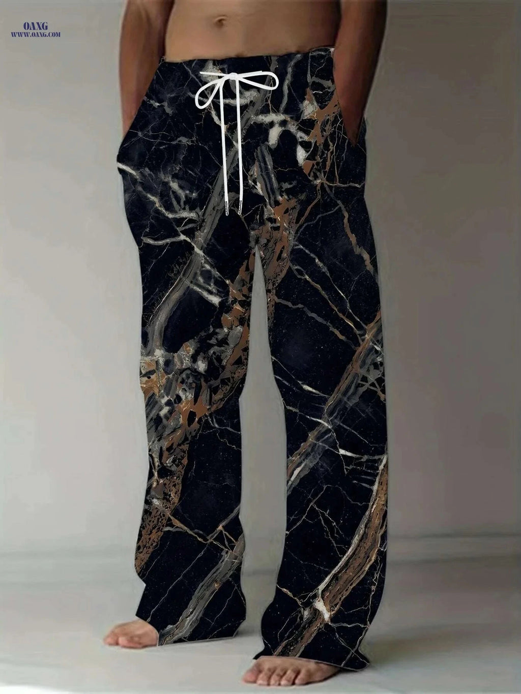 Vintage Loose Straight-Leg Trousers - Casual Summer Pants for Men   OAXG Black / M
