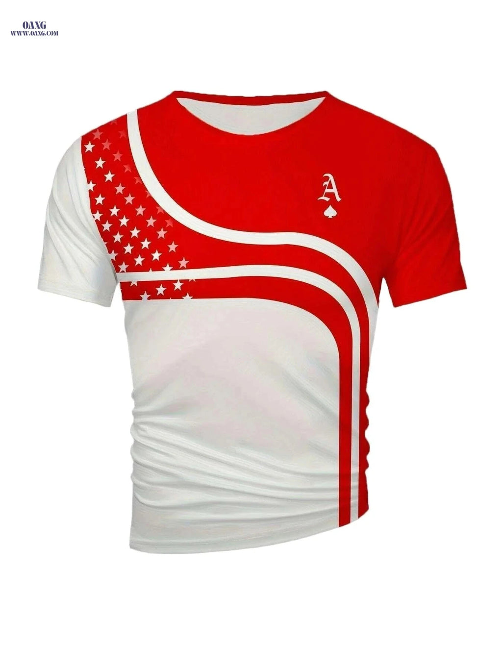 Vintage Poker Graphic Tee for Men - Lightweight Red & White T-Shirt   OAXG 
