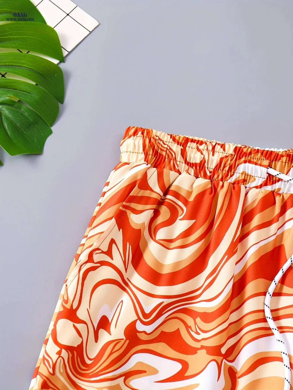 Vortex Pattern Men's Summer Drawstring Shorts - Casual Beach & Leisure   OAXG 