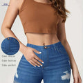 Western Denim Print Waist Jean Shorts - Casual Summer Style   OAXG 