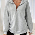Western Fashion Athletic Zipper Top Jacket   OAXG Light Grey / S