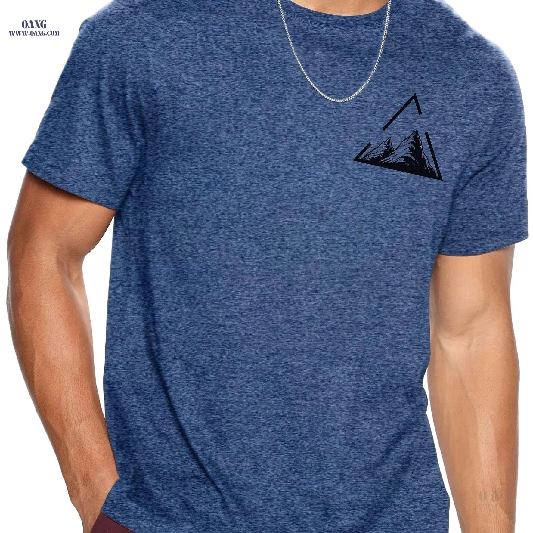 WHICHONE Stylish Men's T-Shirt - Triangular Frame Pattern Print   OAXG 
