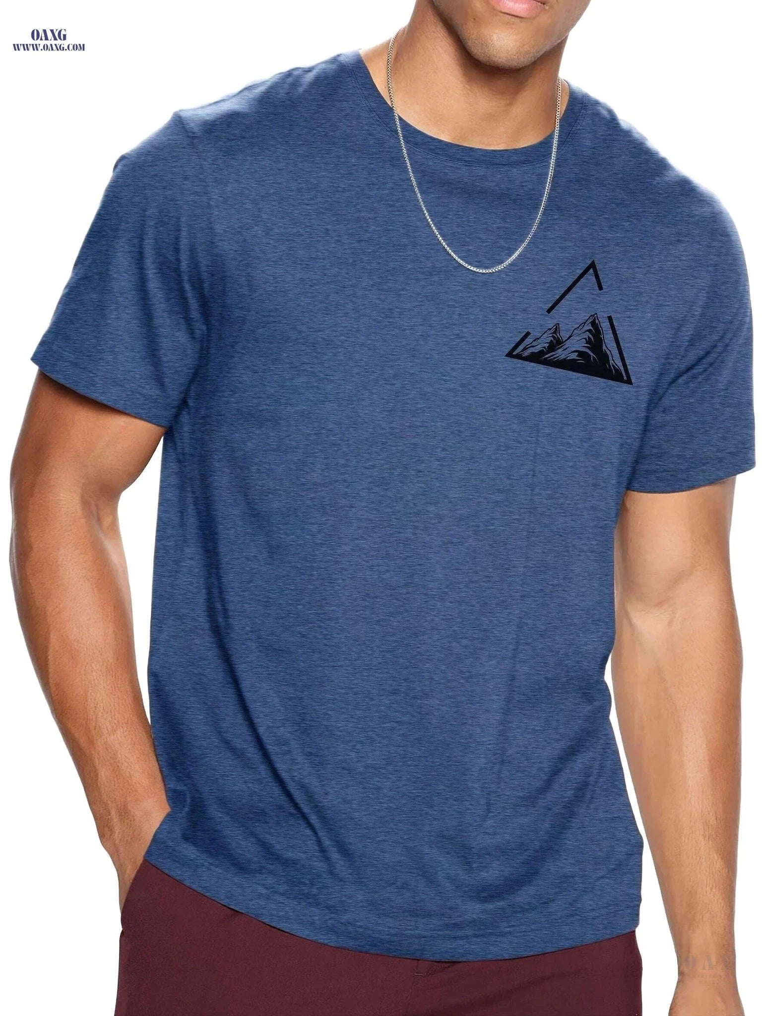 WHICHONE Stylish Men's T-Shirt - Triangular Frame Pattern Print   OAXG 