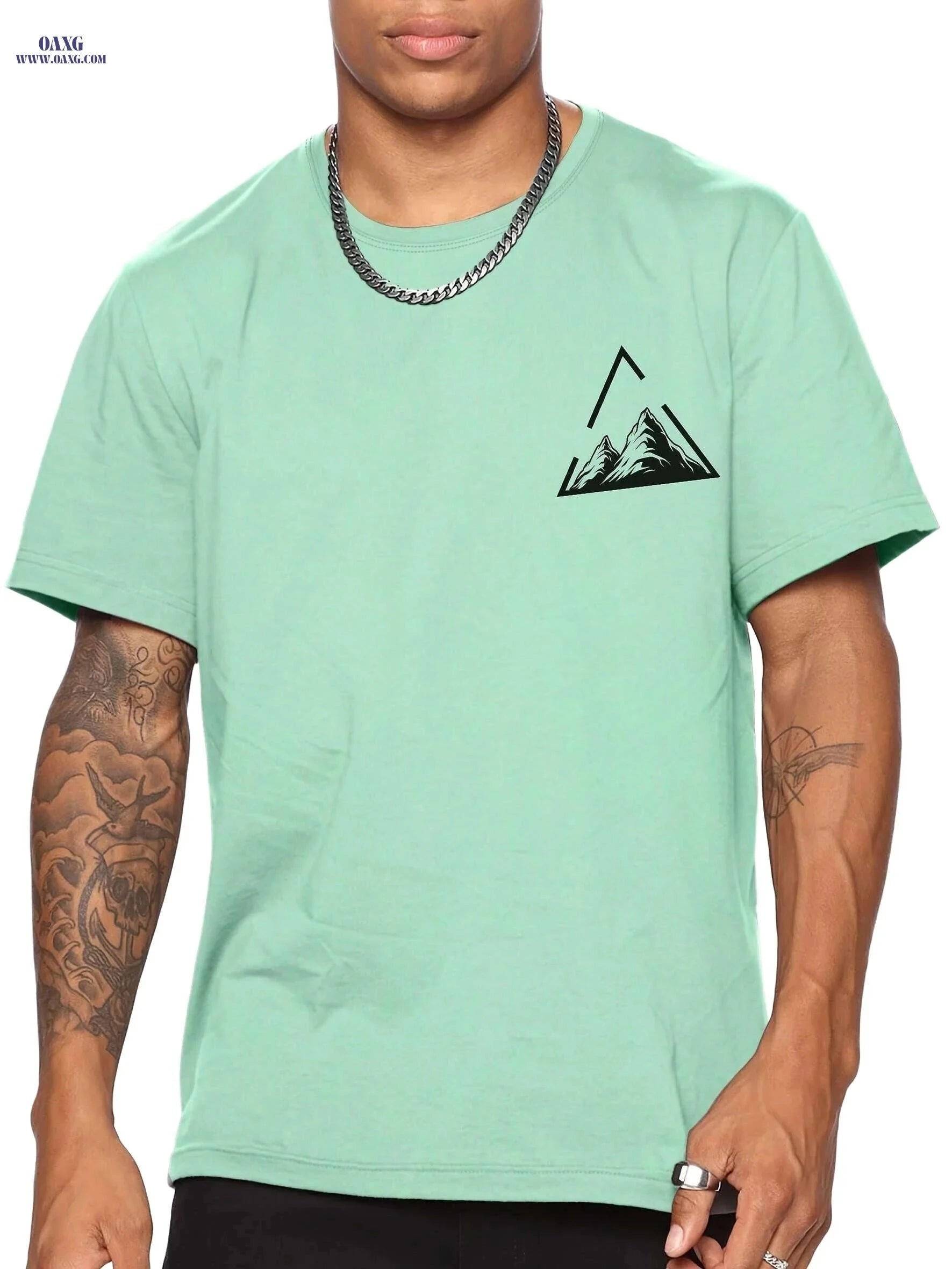 WHICHONE Stylish Men's T-Shirt - Triangular Frame Pattern Print   OAXG 